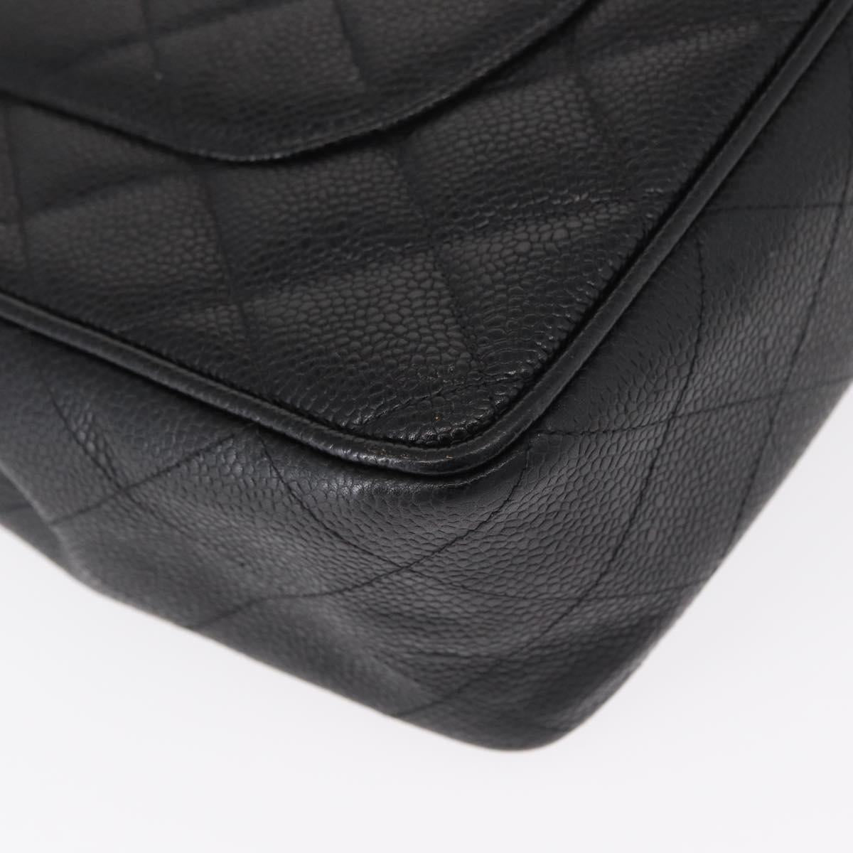 #54 Chanel Matelasse 30 Chain Shoulder Bag Caviar Skin Black Gold