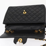#54 Chanel Matelasse 30 Chain Shoulder Bag Caviar Skin Black Gold