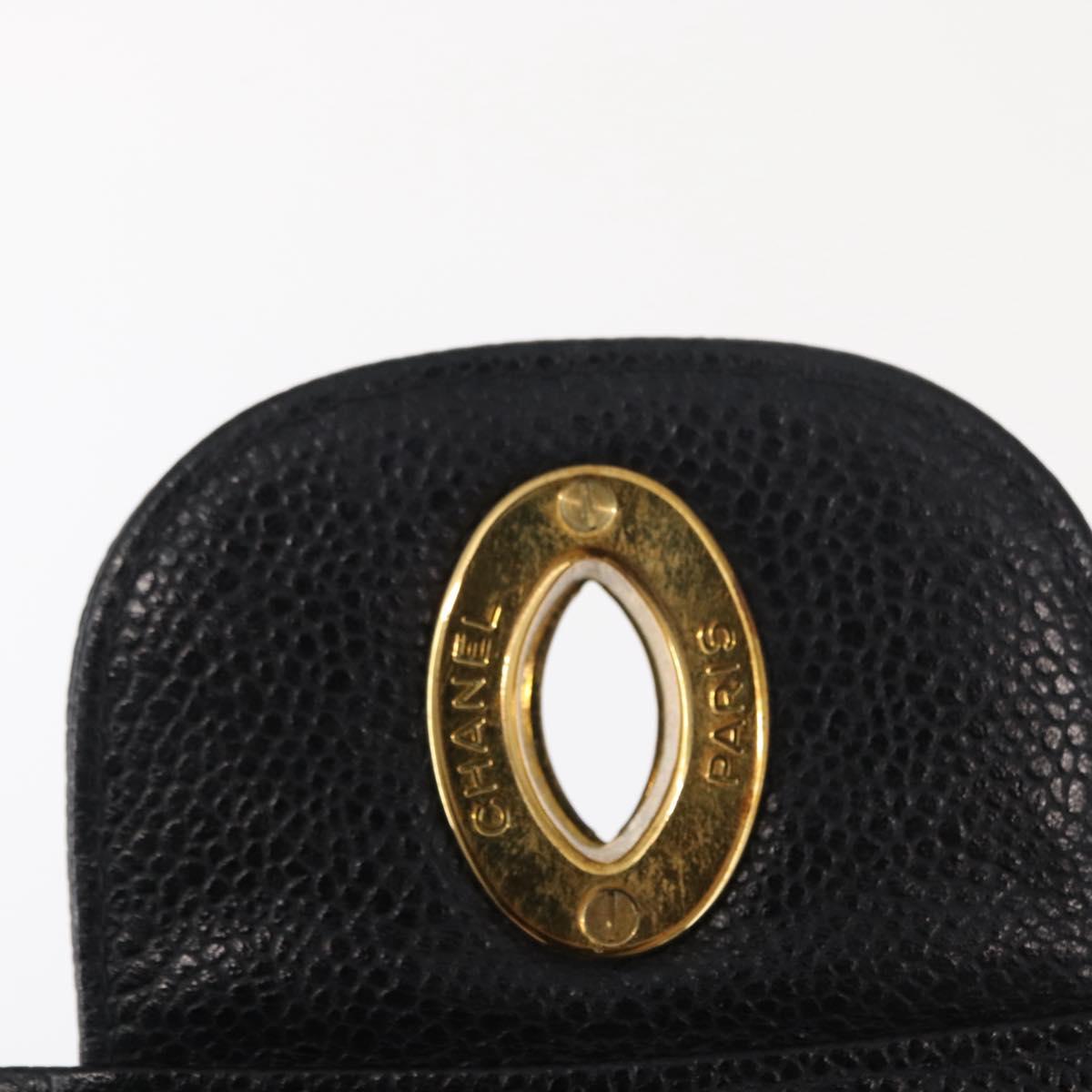 #54 Chanel Matelasse 30 Chain Shoulder Bag Caviar Skin Black Gold