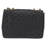 #54 Chanel Matelasse 30 Chain Shoulder Bag Caviar Skin Black Gold
