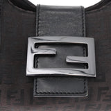 Fendi Zucchino Mia Hobo Bag Black