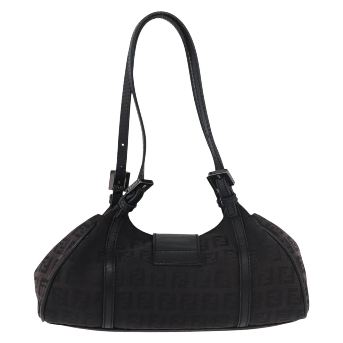 Fendi Zucchino Mia Hobo Bag Black
