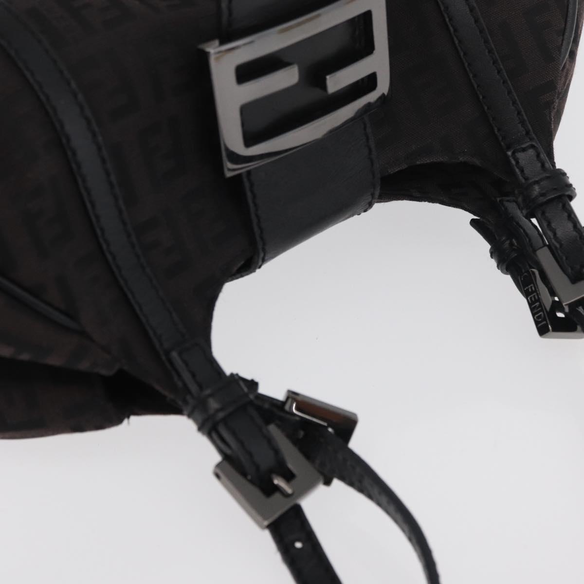 Fendi Zucchino Mia Hobo Bag Black