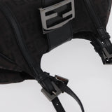 Fendi Zucchino Mia Hobo Bag Black