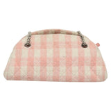Chanel Pink and White Tweed Shoulder Bag