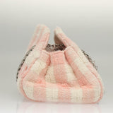 Chanel Pink and White Tweed Shoulder Bag
