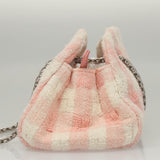 Chanel Pink and White Tweed Shoulder Bag