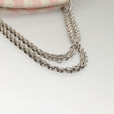Chanel Pink and White Tweed Shoulder Bag