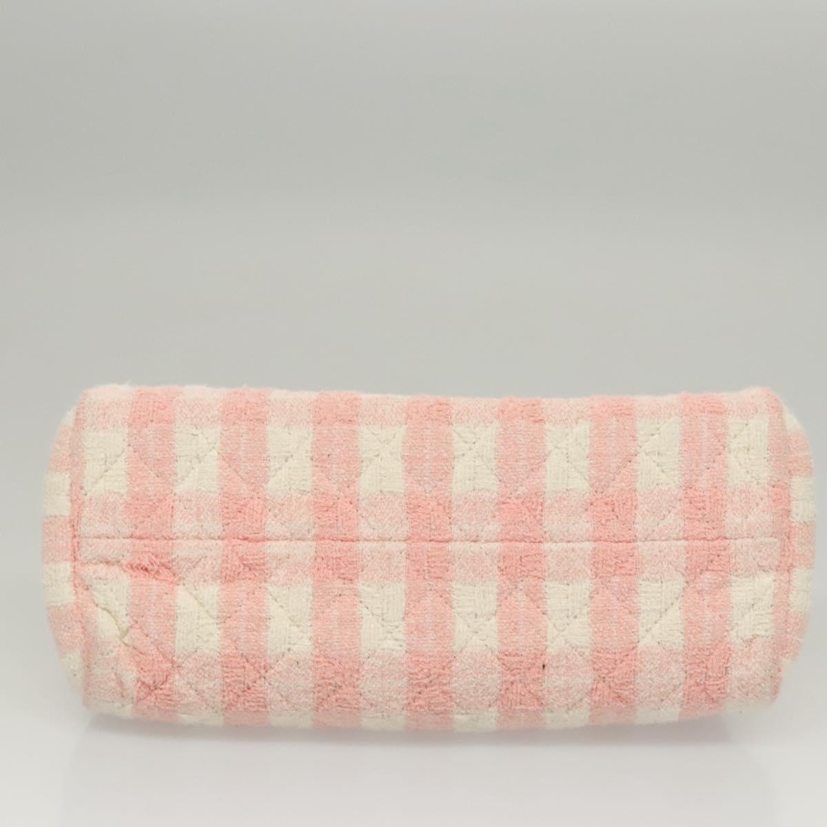 Chanel Pink and White Tweed Shoulder Bag