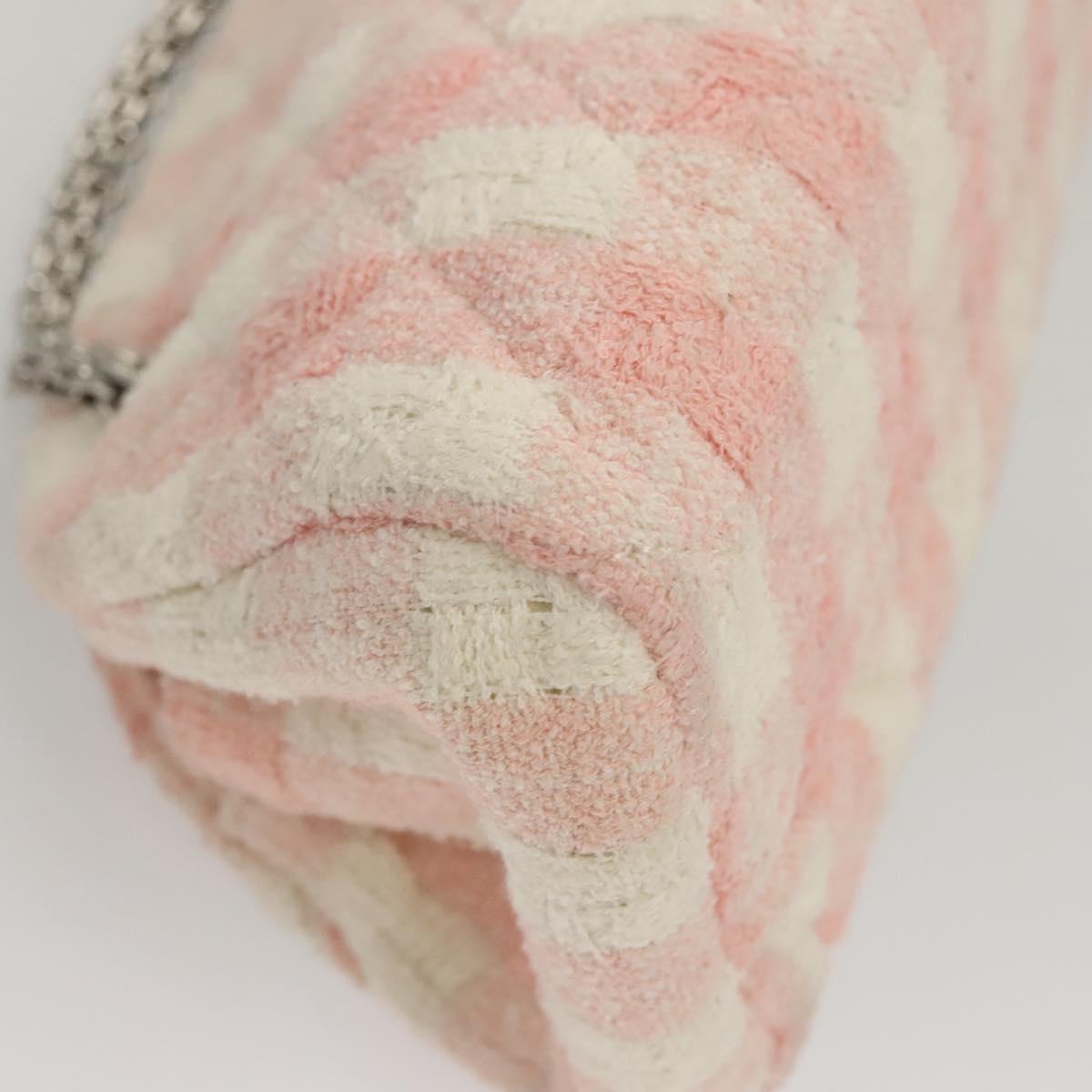 Chanel Pink and White Tweed Shoulder Bag