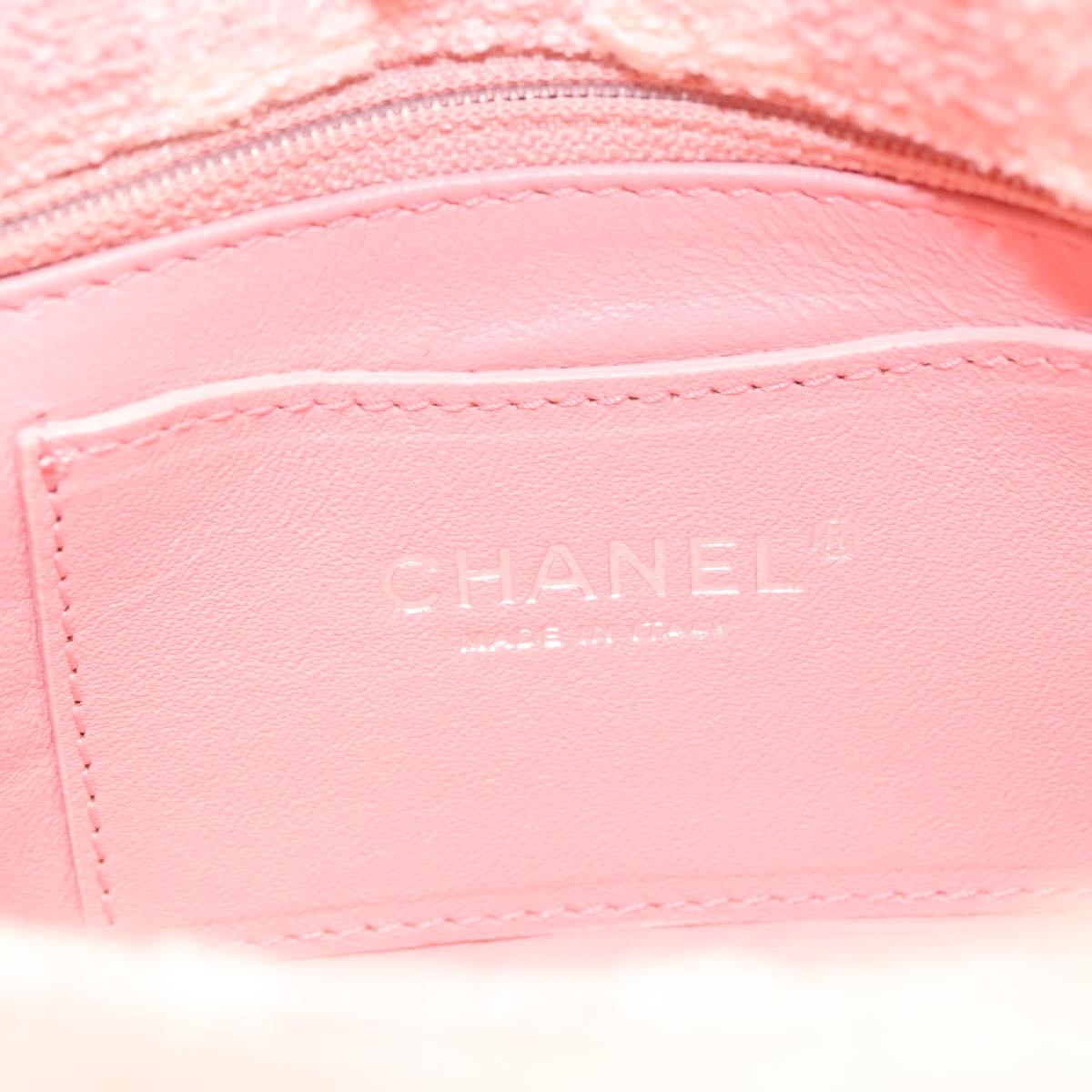 Chanel Pink and White Tweed Shoulder Bag