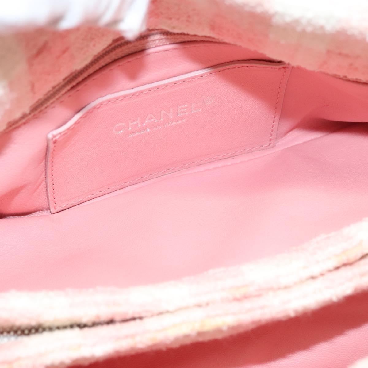 Chanel Pink and White Tweed Shoulder Bag