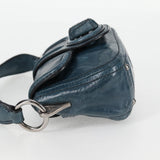 Prada Vitello Shine Sound Leather Two Way Bag Blue