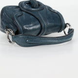 Prada Vitello Shine Sound Leather Two Way Bag Blue
