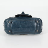 Prada Vitello Shine Sound Leather Two Way Bag Blue