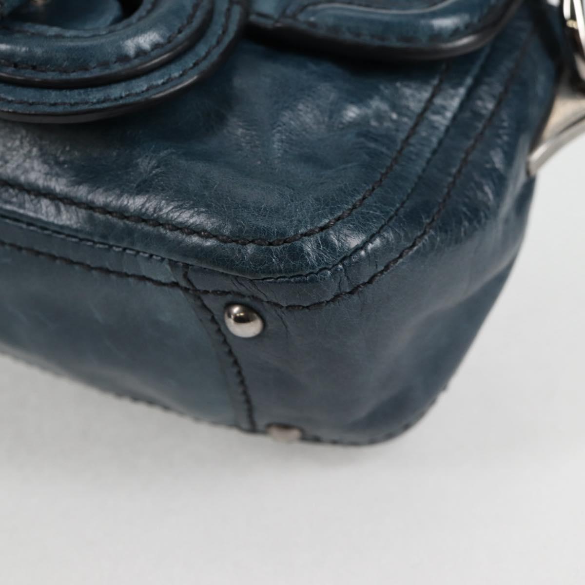 Prada Vitello Shine Sound Leather Two Way Bag Blue
