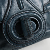 Prada Vitello Shine Sound Leather Two Way Bag Blue
