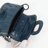 Prada Vitello Shine Sound Leather Two Way Bag Blue