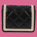 Chanel Black and White Lambskin Crossbody Chain Pouch Accessory