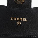 Chanel Black and White Lambskin Crossbody Chain Pouch Accessory