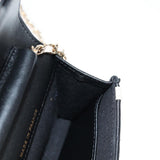 Chanel Black and White Lambskin Crossbody Chain Pouch Accessory