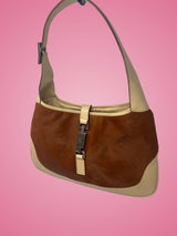 Gucci Jackie Brown Pony Hair Shoulder Bag