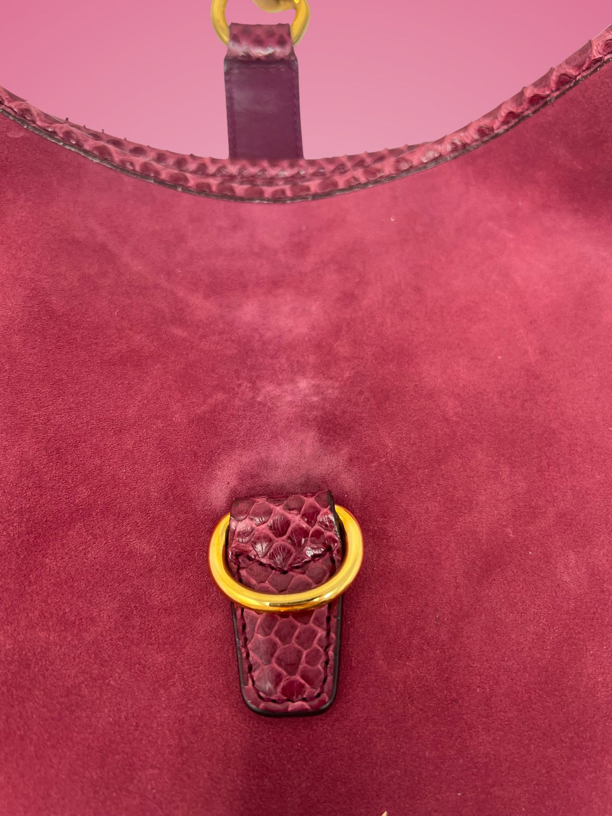 Gucci Jackie Red Suede Shoulder Bag