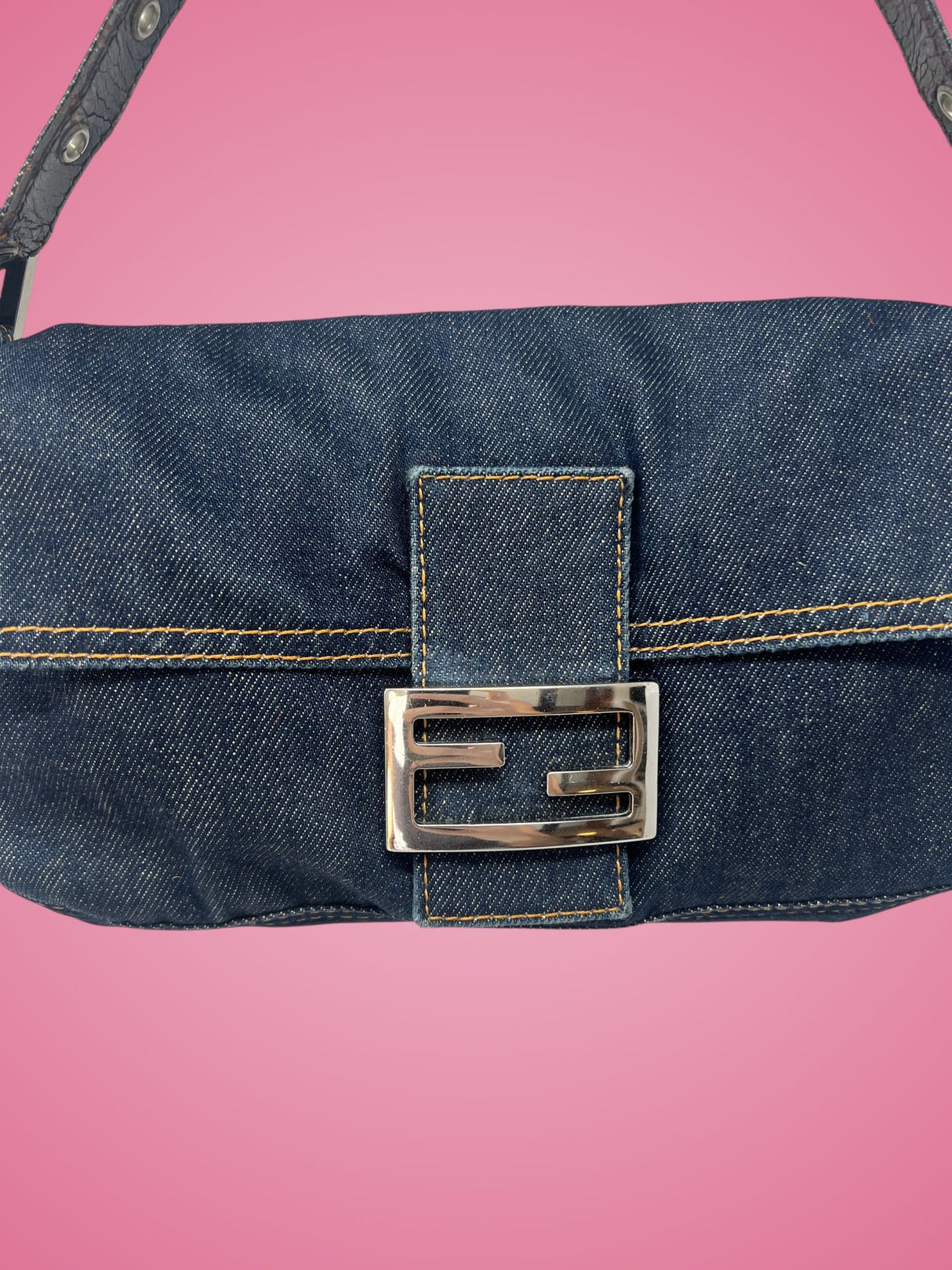 Fendi Baguette Navy Denim