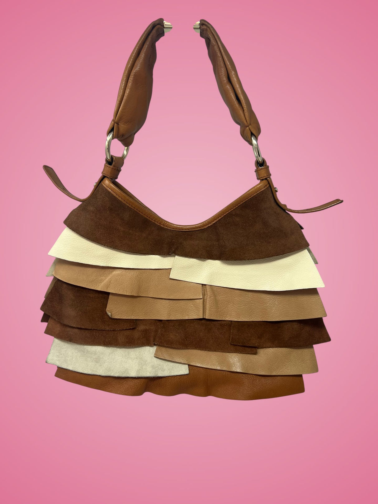 YSL Saint Tropez Brown Suede & Leather Bag