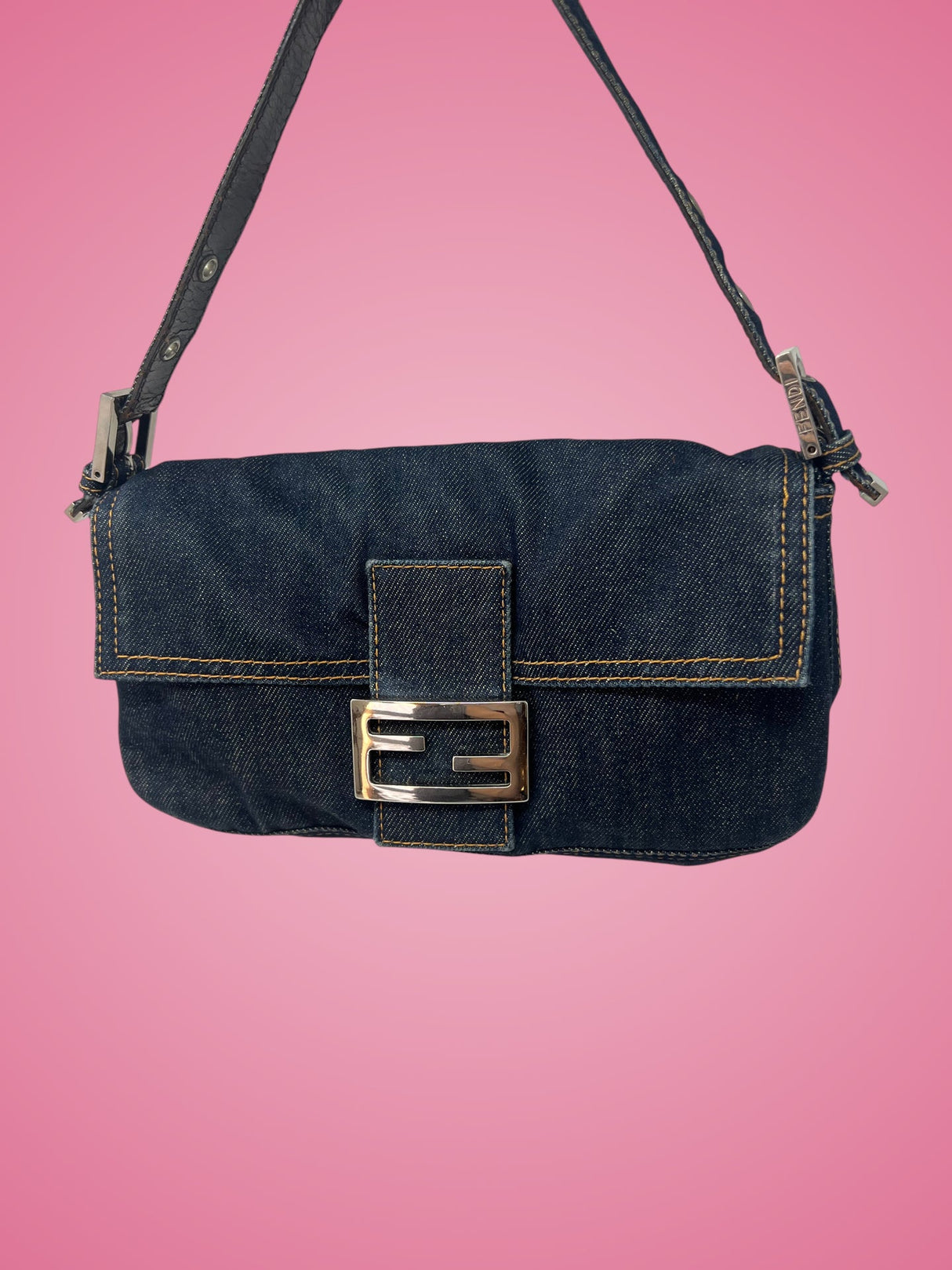 Fendi Baguette Navy Denim
