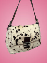 Fendi Mamma Baguette Pony Hair Dalmation Print