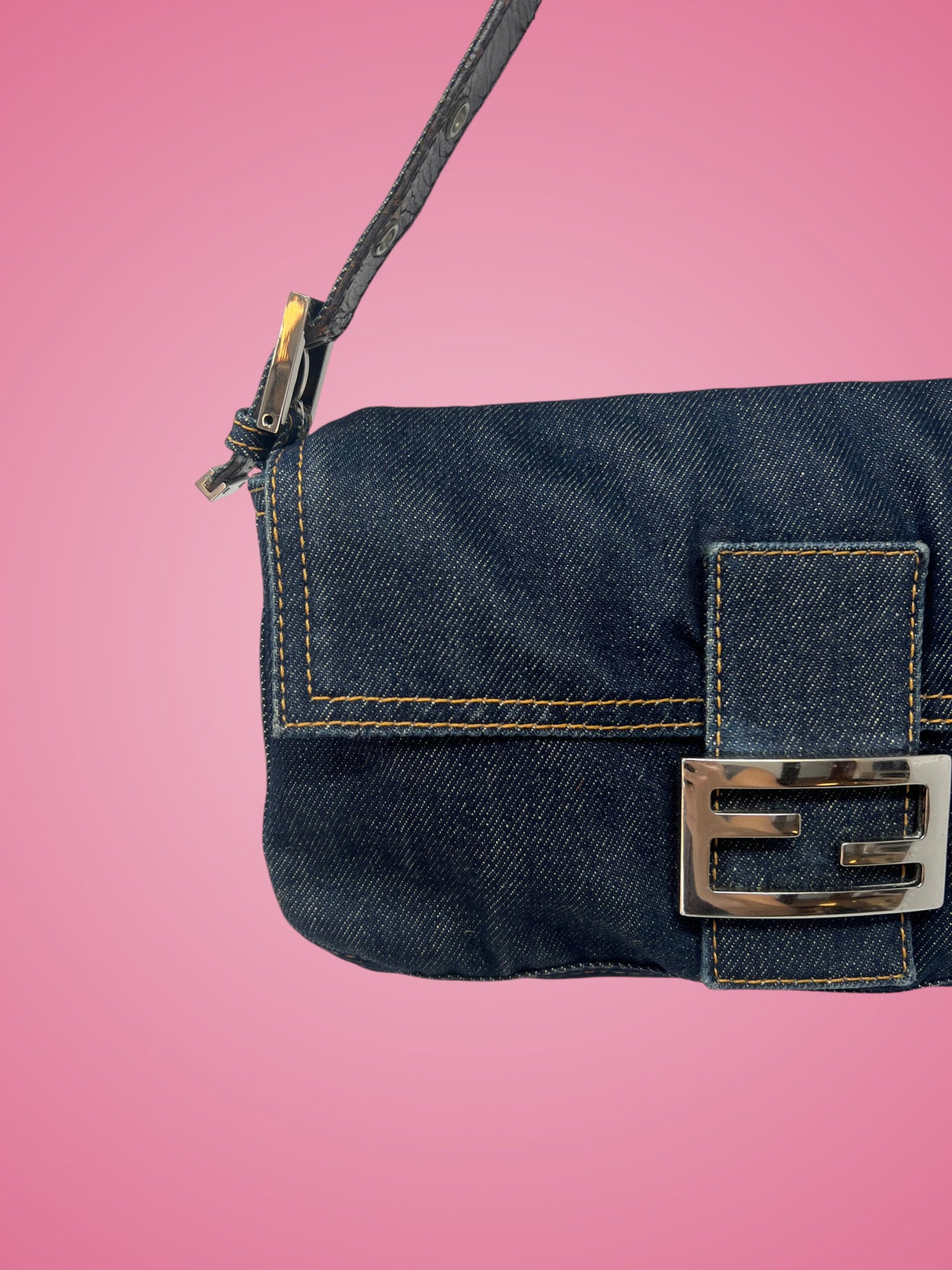 Fendi Baguette Navy Denim