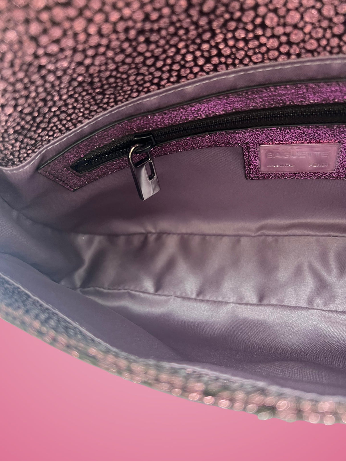 Fendi Baguette Pink Glitter