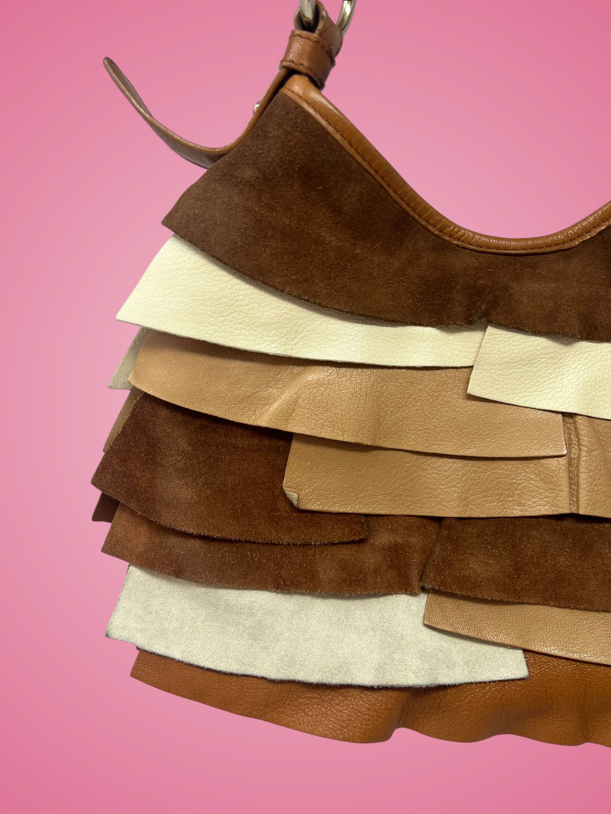 YSL Saint Tropez Brown Suede & Leather Bag
