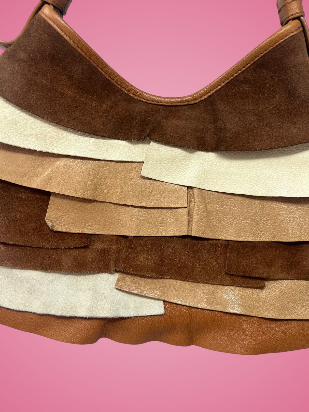 YSL Saint Tropez Brown Suede & Leather Bag