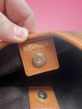 YSL Saint Tropez Brown Suede & Leather Bag