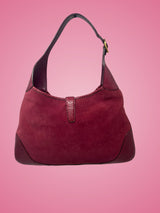 Gucci Jackie Red Suede Shoulder Bag