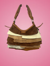 YSL Saint Tropez Brown Suede & Leather Bag