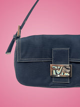 Fendi Baguette Navy Cotton