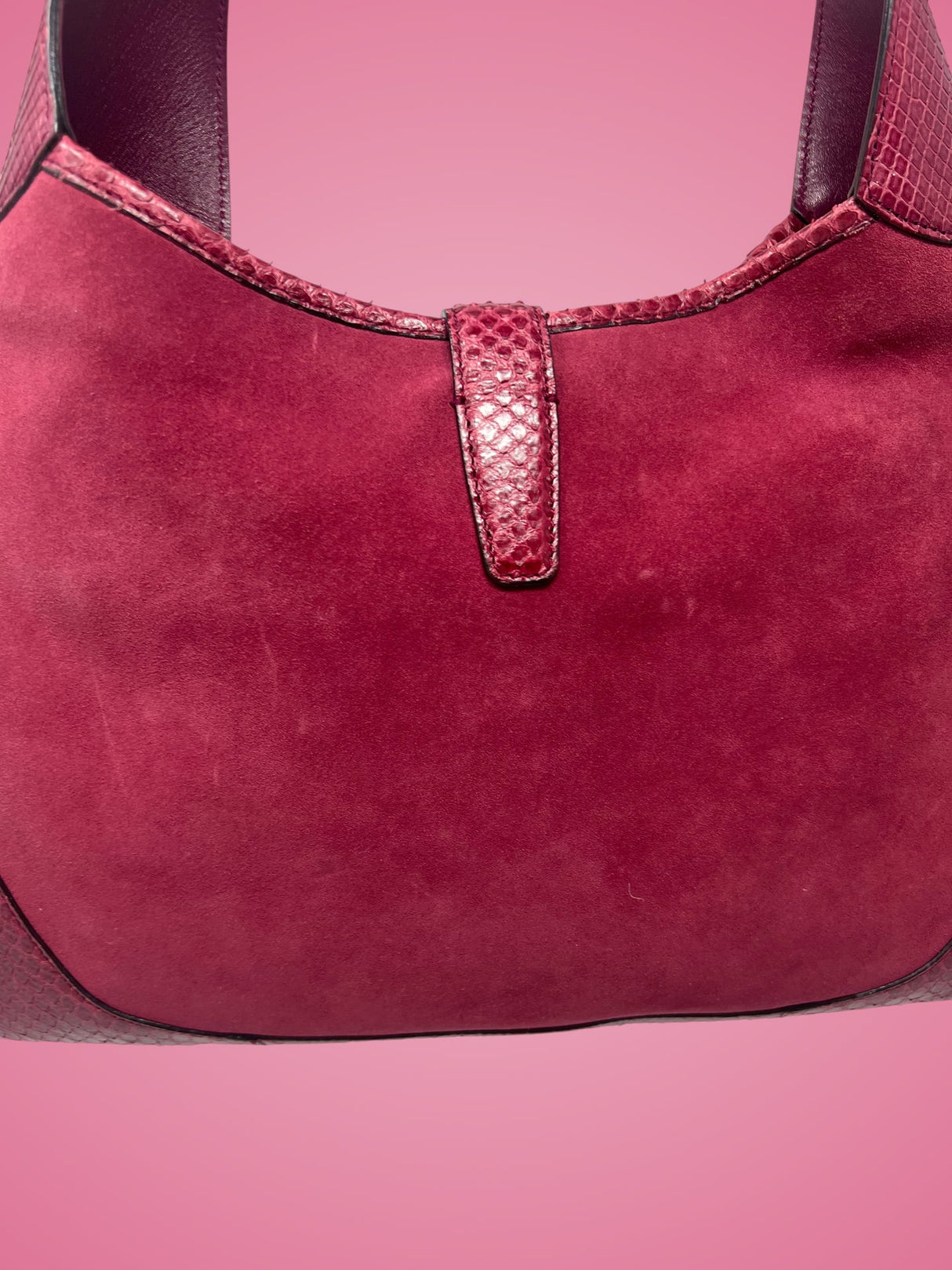 Gucci Jackie Red Suede Shoulder Bag