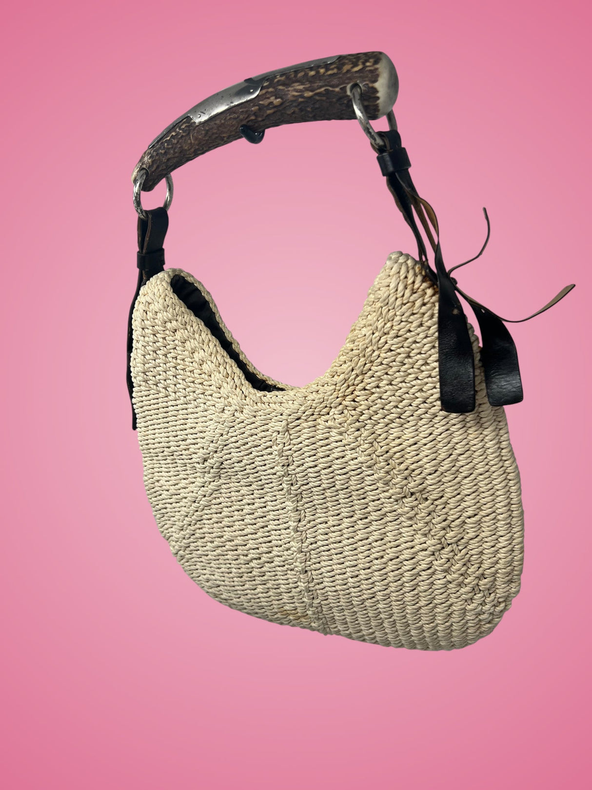 YSL Mombasa Beige Raffia