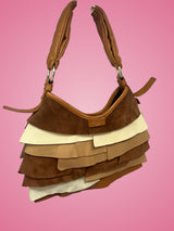 YSL Saint Tropez Brown Suede & Leather Bag
