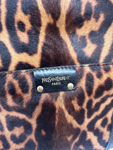 YSL Leopard Print Pony Hair Shoulder Bag