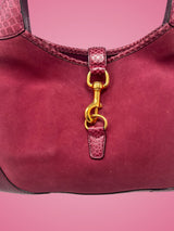 Gucci Jackie Red Suede Shoulder Bag