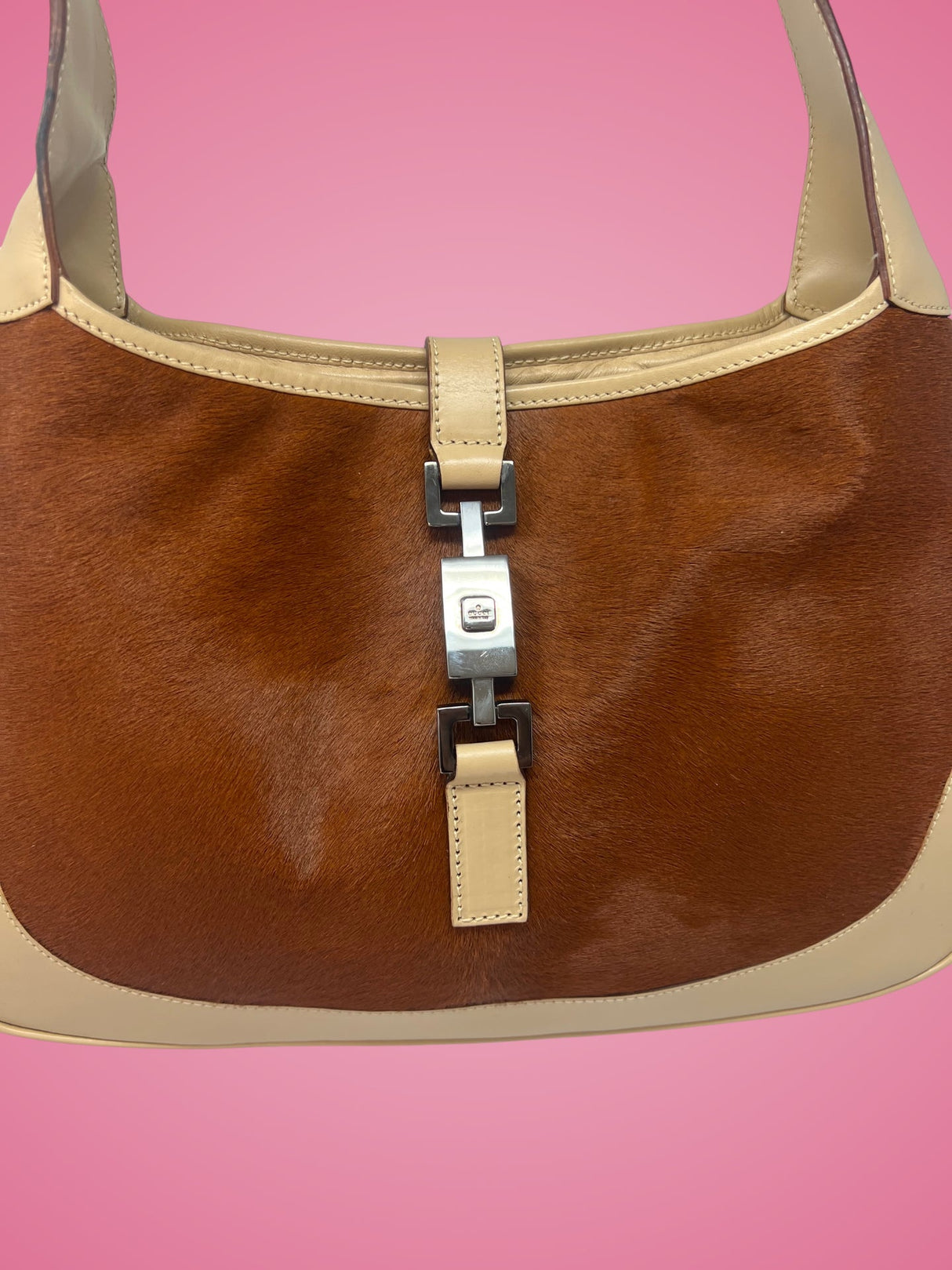 Gucci Jackie Brown Pony Hair Shoulder Bag