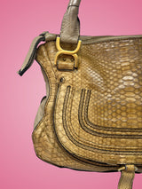 Chloe Brown Python Leather Shoulder Bag