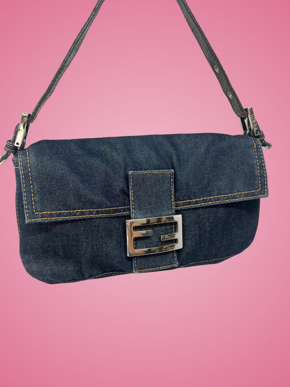 Fendi Baguette Navy Denim