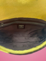 Fendi Baguette Cow Print Pony Hair Brown & Yellow