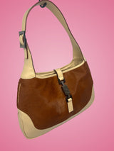 Gucci Jackie Brown Pony Hair Shoulder Bag