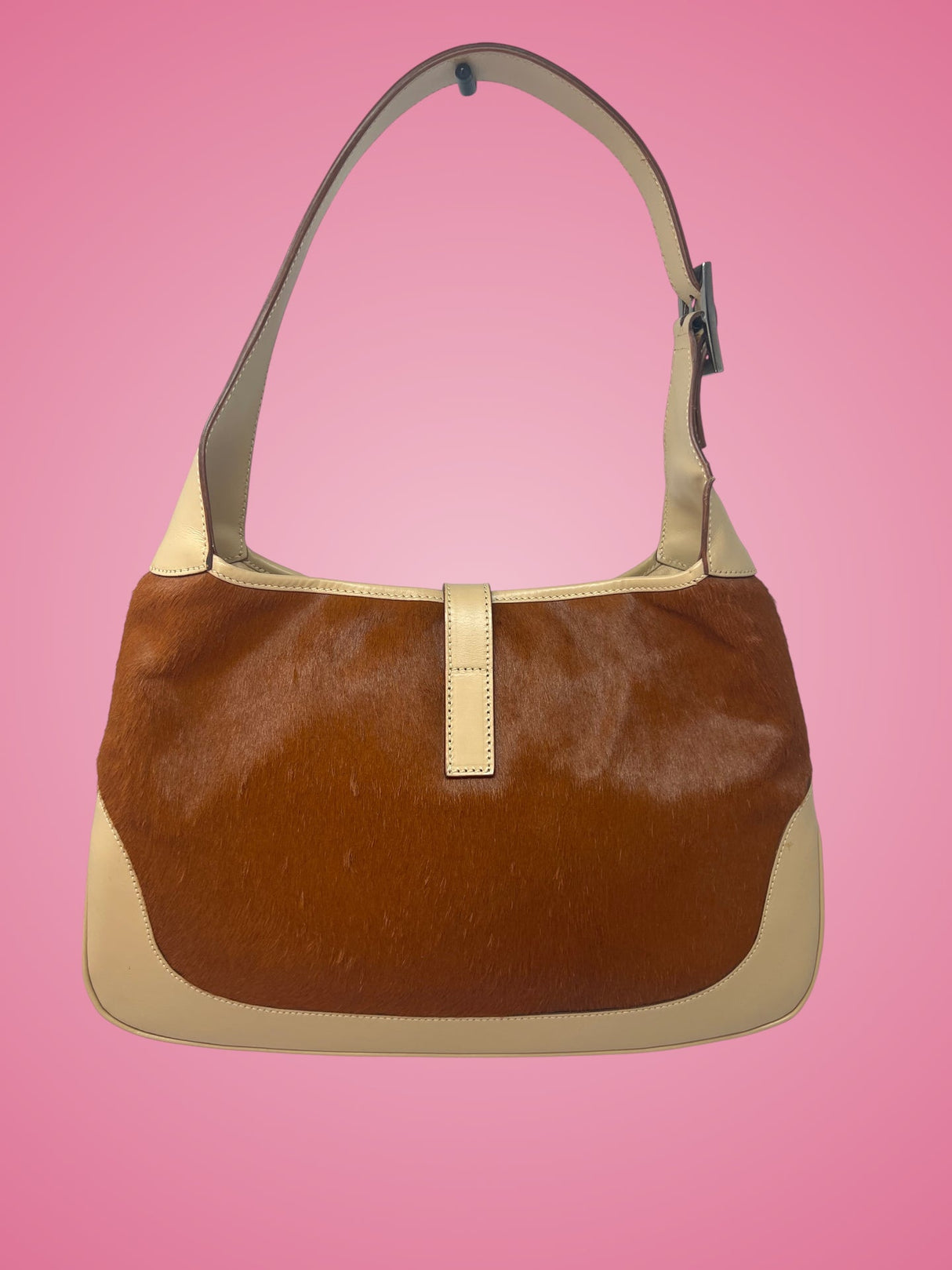 Gucci Jackie Brown Pony Hair Shoulder Bag